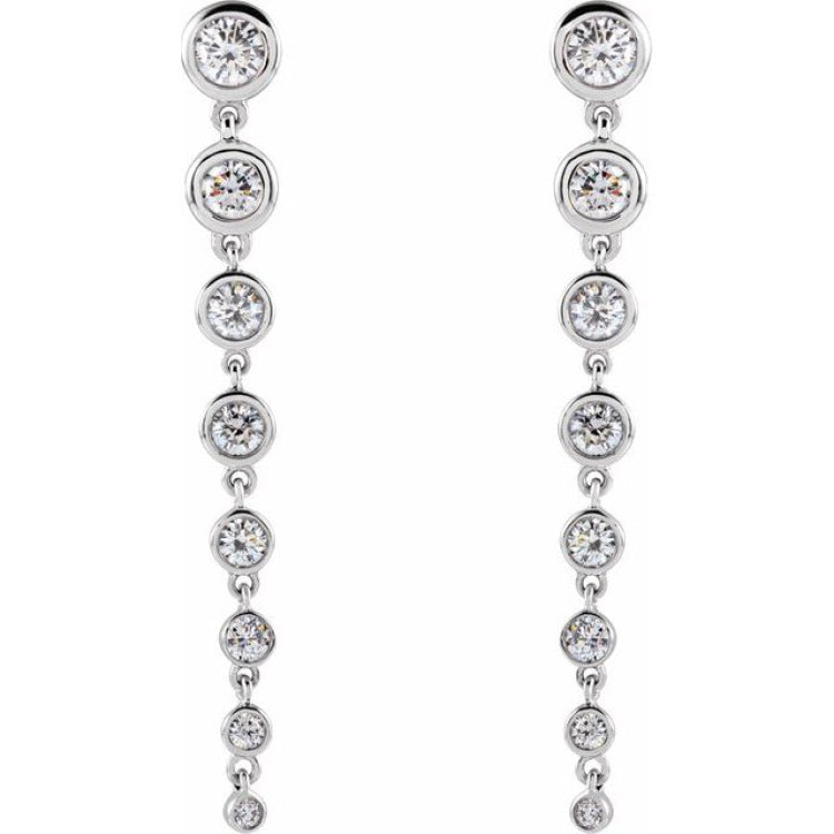 14K White 1 3/4 CTW Lab-Grown Diamond Earrings