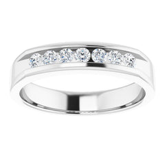 14K White 3/8 CTW Natural Diamond Band