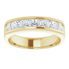 14K Yellow 1 3/8 CTW Natural Diamond Band