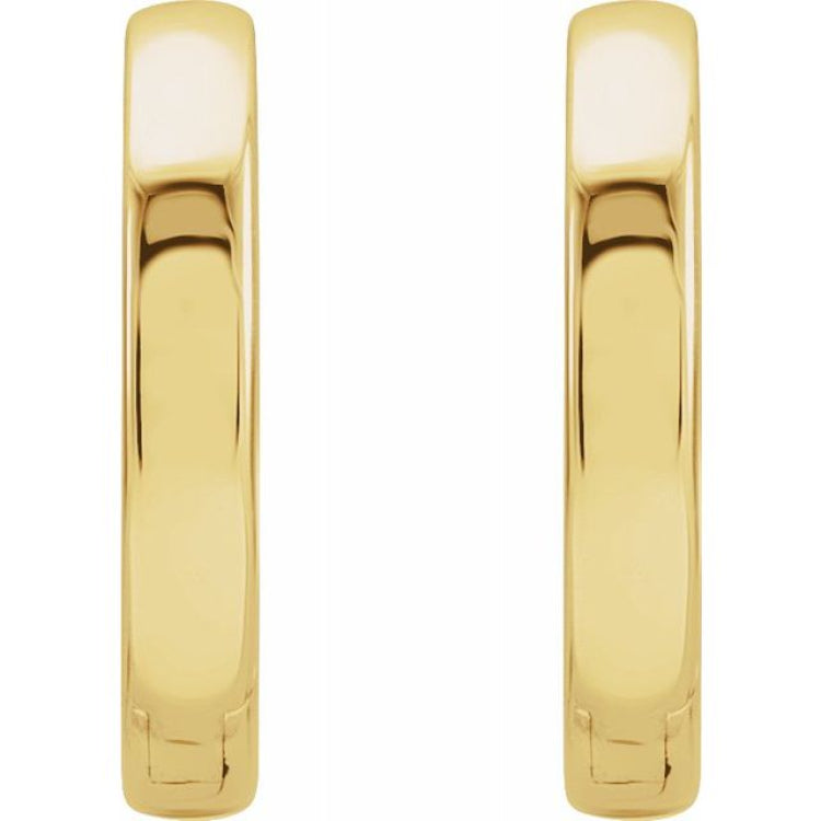 14K Yellow Gold Hinged 14 mm Hoop Earrings