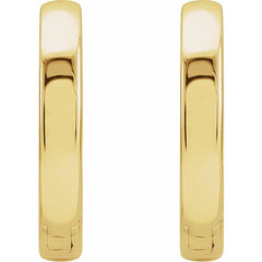 14K Yellow Gold Hinged 14 mm Hoop Earrings