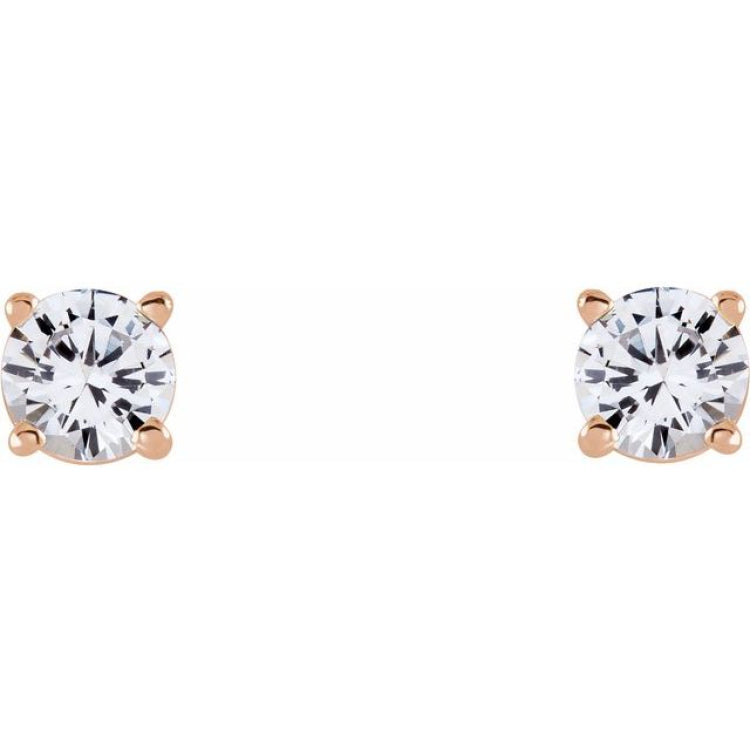 14K Rose 4 mm Stuller Lab-Grown Moissanite Earrings
