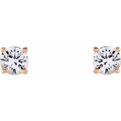 14K Rose 4 mm Stuller Lab-Grown Moissanite Earrings