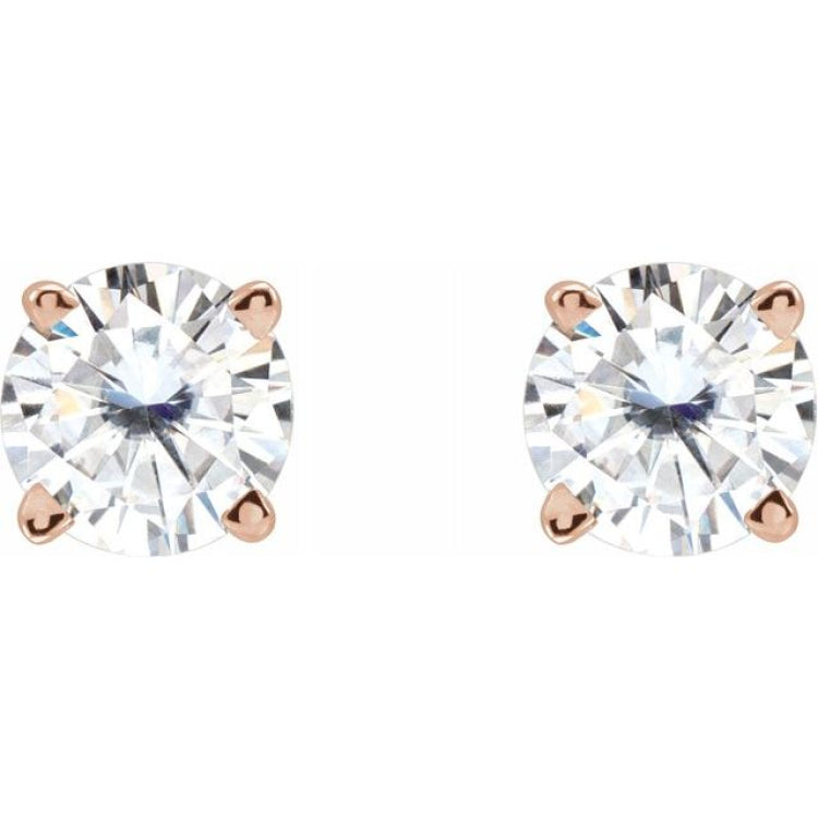 14K Rose 4.5 mm Stuller Lab-Grown Moissanite Earrings