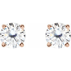 14K Rose 4.5 mm Stuller Lab-Grown Moissanite Earrings