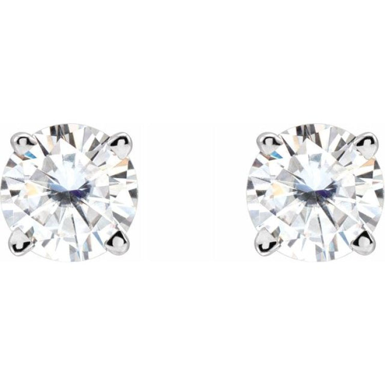 Sterling Silver 4.5 mm Stuller Lab-Grown Moissanite Earrings