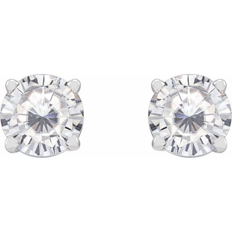 14K White 5 mm Stuller Lab-Grown Moissanite Earrings