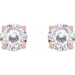 14K Rose 5 mm Stuller Lab-Grown Moissanite Earrings