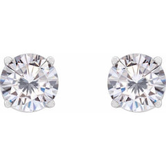 14K White 5.5 mm Stuller Lab-Grown Moissanite Earrings
