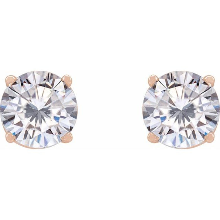 14K Rose 5.5 mm Stuller Lab-Grown Moissanite Earrings