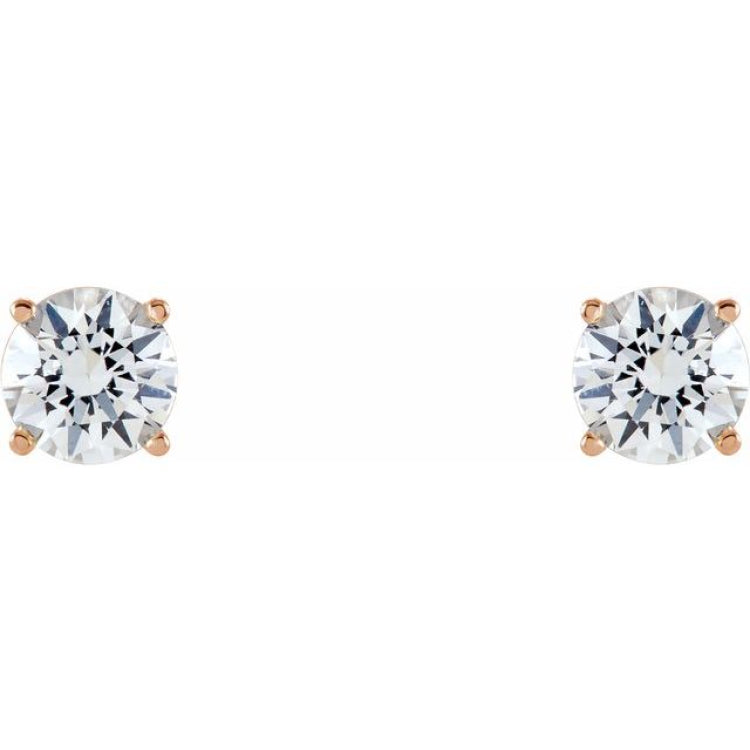 14K Rose 6 mm Stuller Lab-Grown Moissanite Earrings