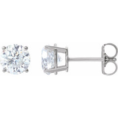 Sterling Silver 6 mm Stuller Lab-Grown Moissanite Earrings