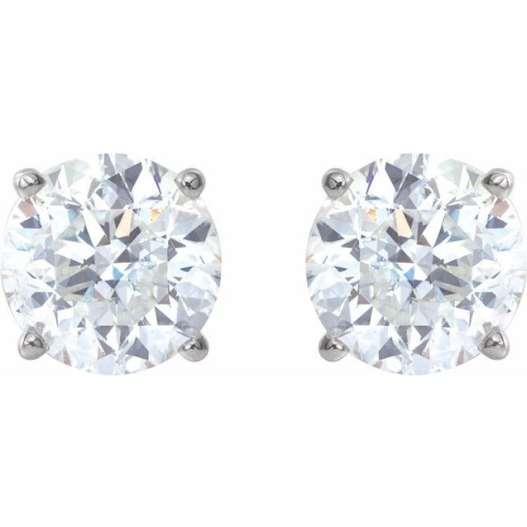 Sterling Silver 6 mm Stuller Lab-Grown Moissanite Earrings