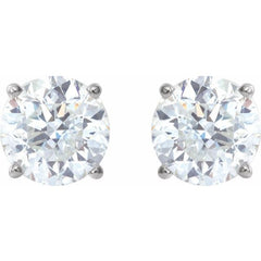 Sterling Silver 6 mm Stuller Lab-Grown Moissanite Earrings