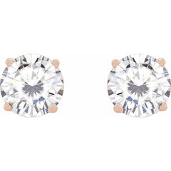 14K Rose 6.5 mm Stuller Lab-Grown Moissanite Earrings