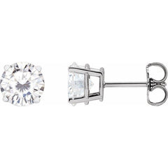 Sterling Silver 6.5 mm Stuller Lab-Grown Moissanite Earrings