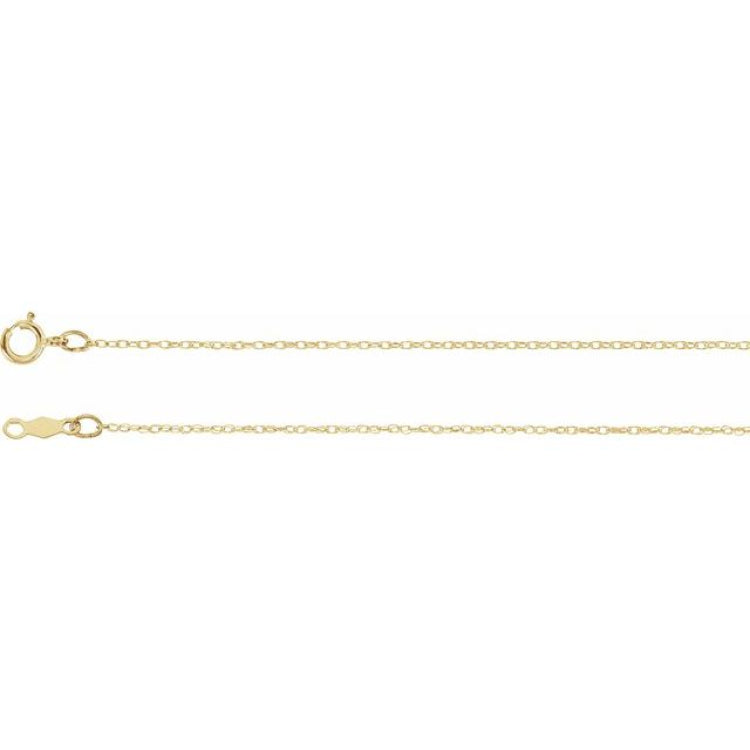 14K Yellow .75 mm Rope 7" Chain