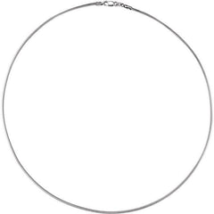 Rhodium-Plated Sterling Silver 1.5 mm Snake 18" Chain