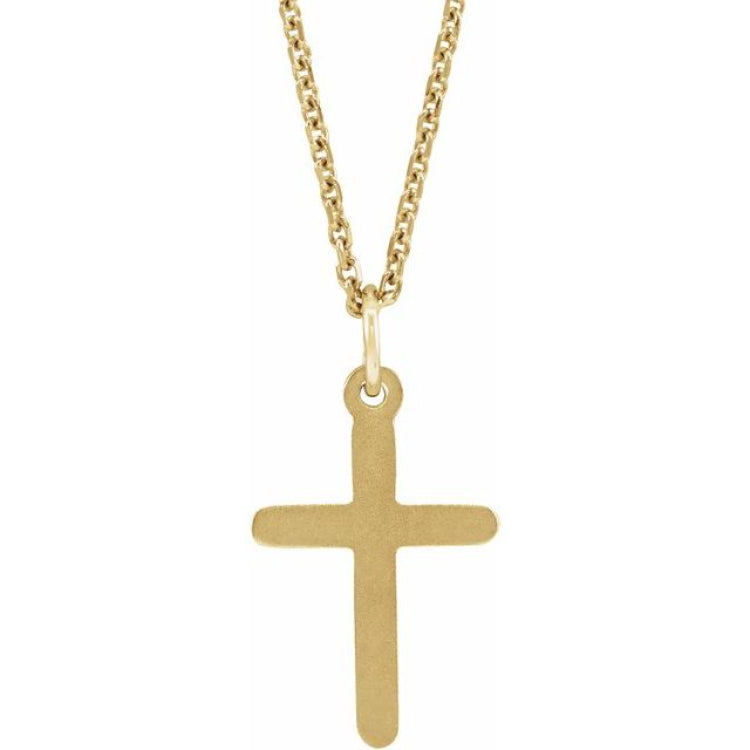14K Yellow Cross 18" Necklace