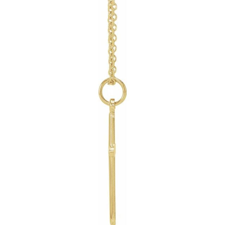 14K Yellow Cross 18" Necklace