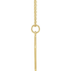 14K Yellow Cross 18" Necklace