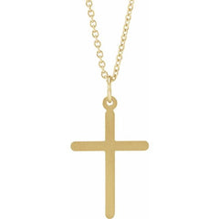 14K Yellow Cross 18" Necklace
