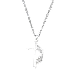 Sterling Silver Methodist Cross 18" Necklace