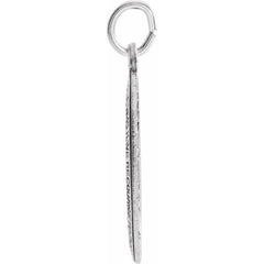 14K White 12x8 mm Oval Miraculous Medal