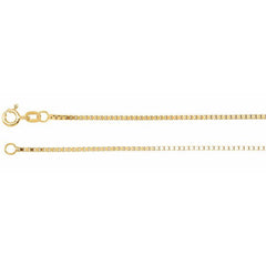 14K Yellow 1.3 mm Diamond-Cut Box 24" Chain