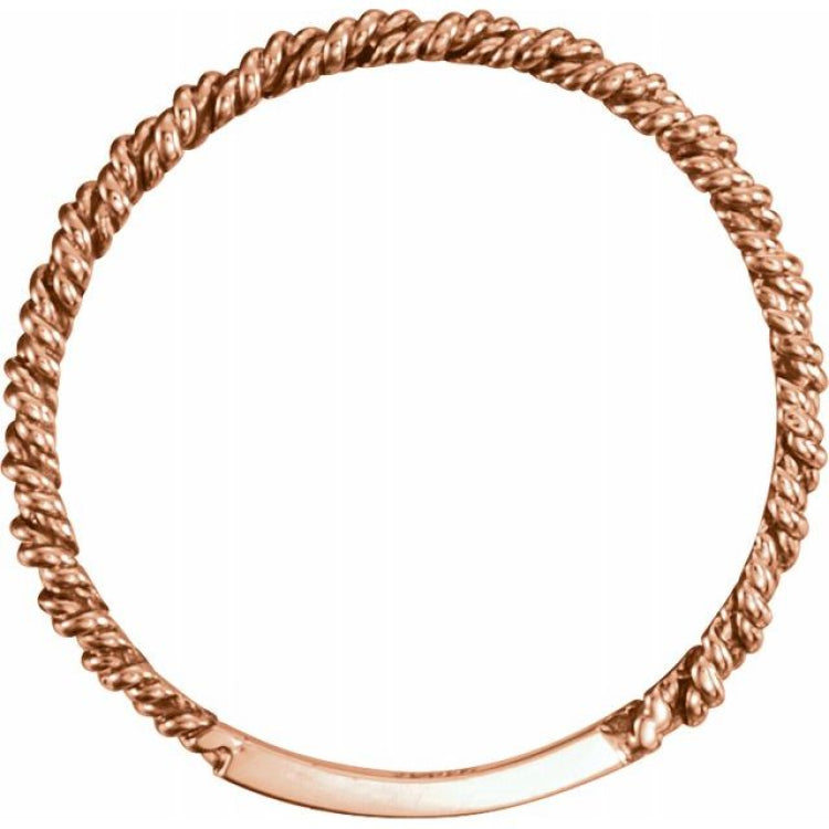 14K Rose 2 mm Twisted Rope Band