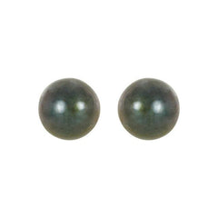 14K White 4 mm Cultured Black Akoya Pearl Earrings