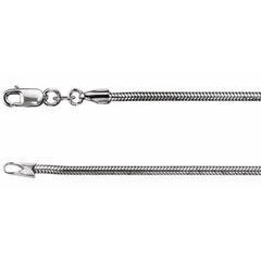 Sterling Silver 1.5 mm Snake 20" Chain