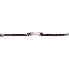 Stainless Steel 3 mm Dark Brown Leather 8 1/2" Bracelet
