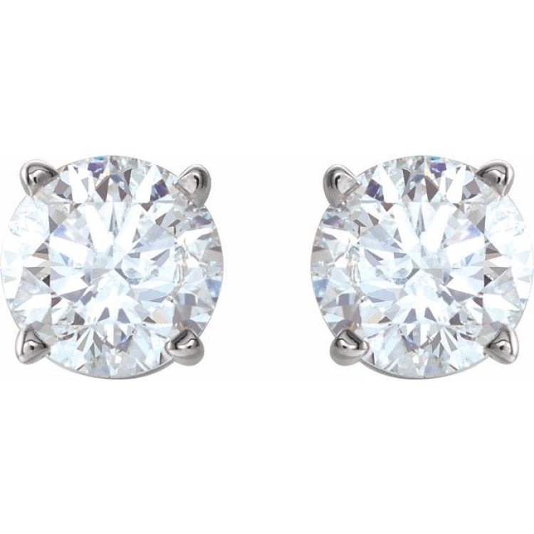 14K White 1 CTW Natural Diamond Stud Earrings