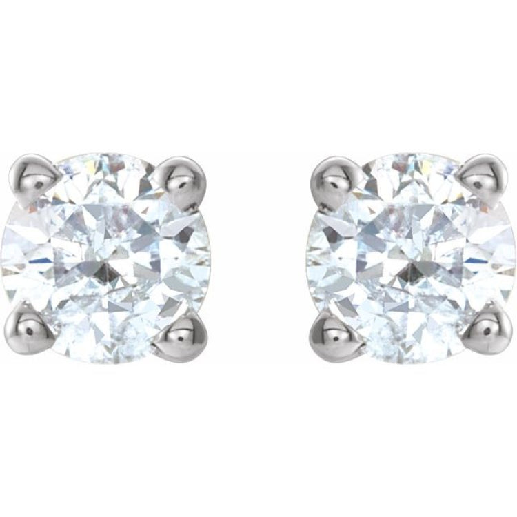 14K White 1/4 CTW Natural Diamond Stud Earrings