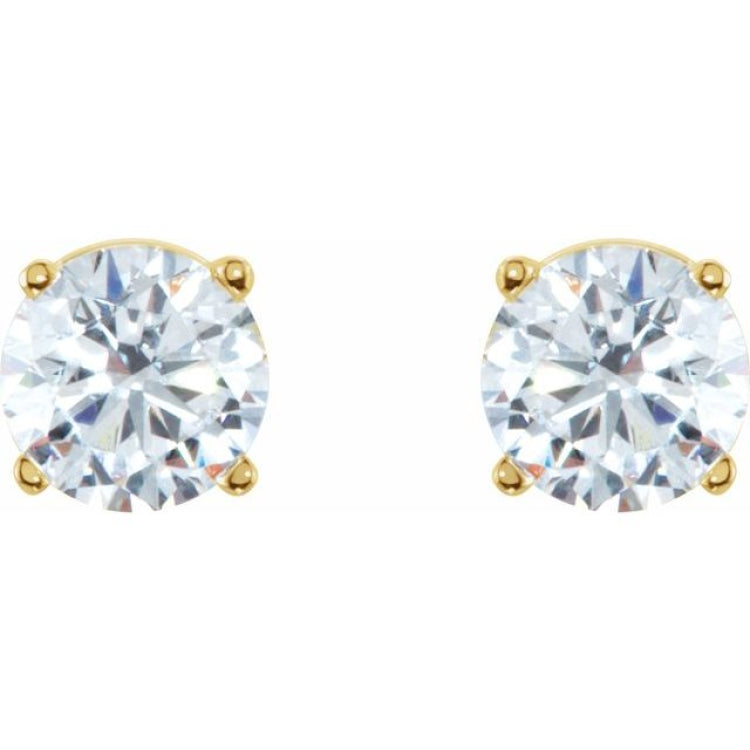 14K Yellow 2 CTW Natural Diamond Stud Earrings