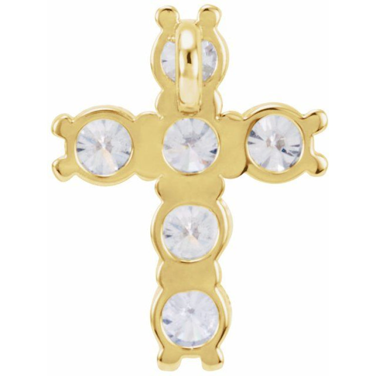 14K Yellow 1/2 CTW Natural Diamond Cross Pendant