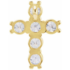 14K Yellow 1/2 CTW Natural Diamond Cross Pendant