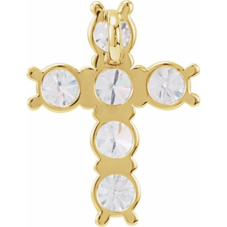 14K Yellow 1 1/6 CTW Natural Diamond Cross Pendant