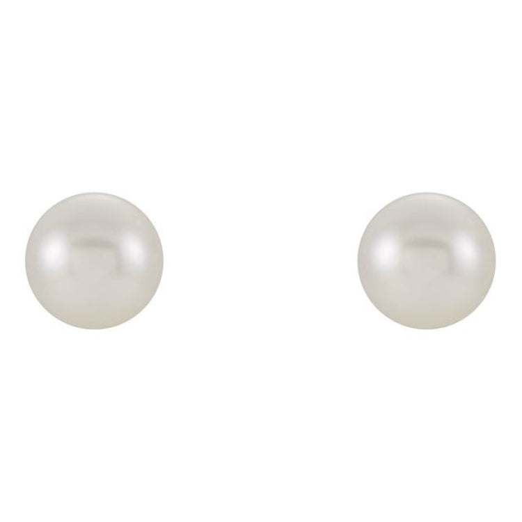 14K White Cultured White Freshwater Pearl Earrings