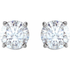 14K White 4 mm Natural White Sapphire Earrings
