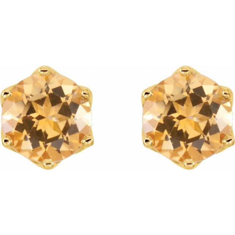 14K Yellow Natural Citrine Earrings