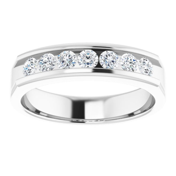 14K White 3/4 CTW Natural Diamond Band