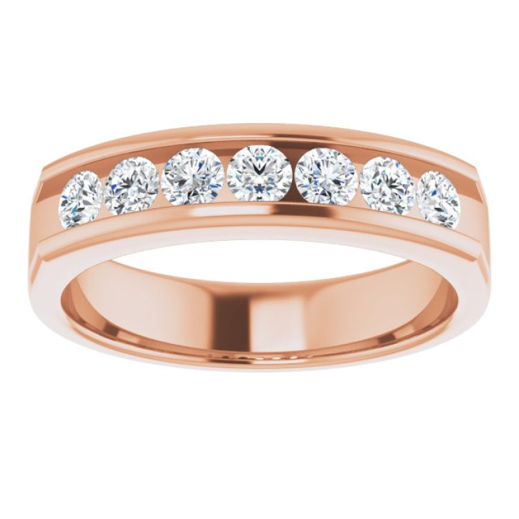 14K Rose 7/8 CTW Natural Diamond Band