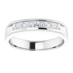 14K White 3/4 CTW Natural Diamond Band