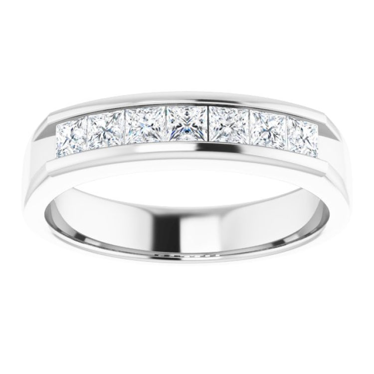 14K White 9/10 CTW Natural Diamond Band