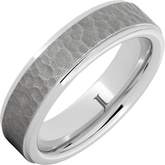 Serinium® Men's Moon Crater Ring with Sandblast Finish