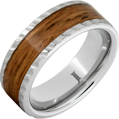 Barrel Aged Serinium® Ring with Rye Whiskey Wood Inlay