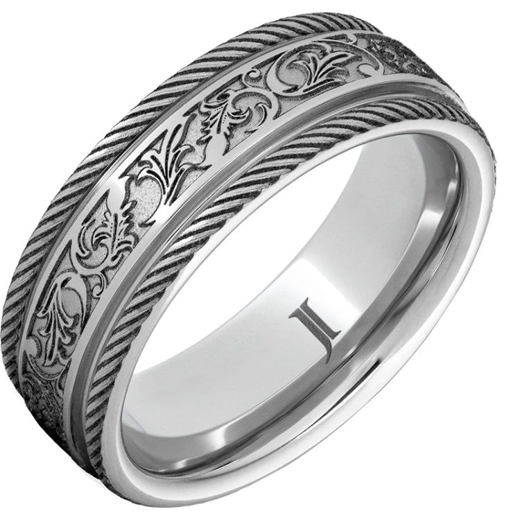 Serinium® Latigo Pattern Ring with Rope Edges