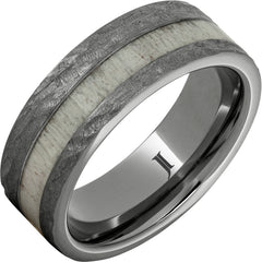 Rugged TungstenTM Men's Ring with Antler Inlay